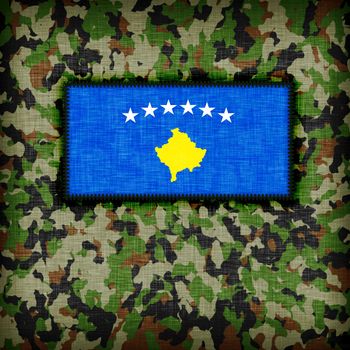 Amy camouflage uniform with flag on it, Kosovo