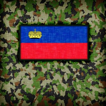 Amy camouflage uniform with flag on it, Liechtenstein