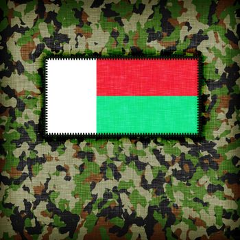 Amy camouflage uniform with flag on it, Madagascar