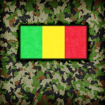 Amy camouflage uniform with flag on it, Mali