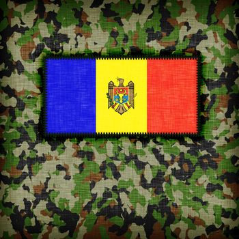 Amy camouflage uniform with flag on it, Moldavia