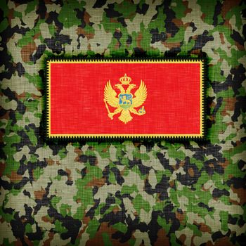 Amy camouflage uniform with flag on it, Montenegro