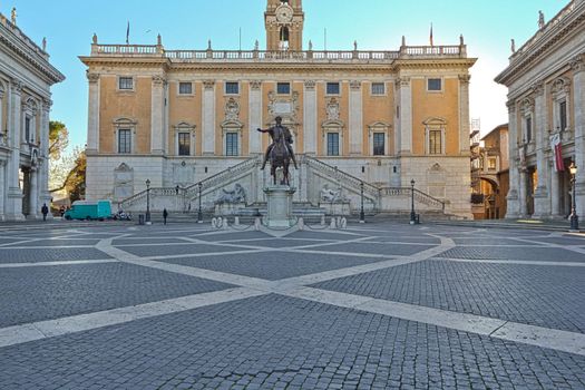 Equestrian Statue of Marcus Aurelius in Rome, Italy