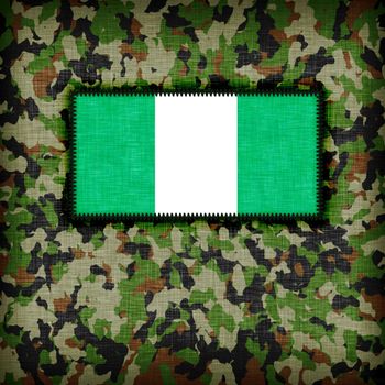 Amy camouflage uniform with flag on it, Nigeria