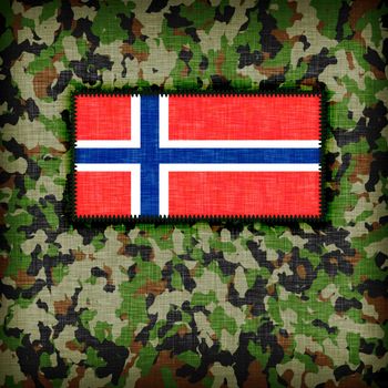 Amy camouflage uniform with flag on it, Norway