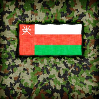 Amy camouflage uniform with flag on it, Oman