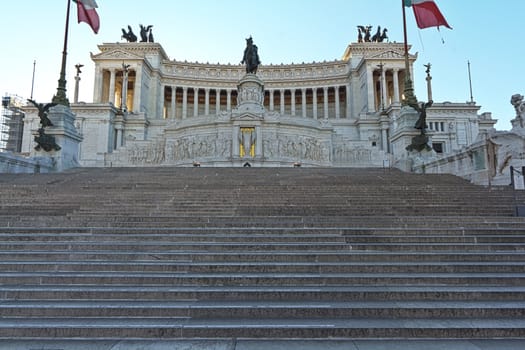 Looking up the steps at the Monument to Vittorio Emanuele II