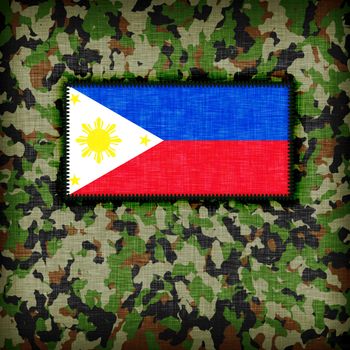 Amy camouflage uniform with flag on it, phillipines