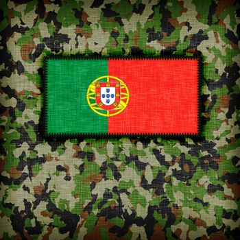 Amy camouflage uniform with flag on it, Portugal