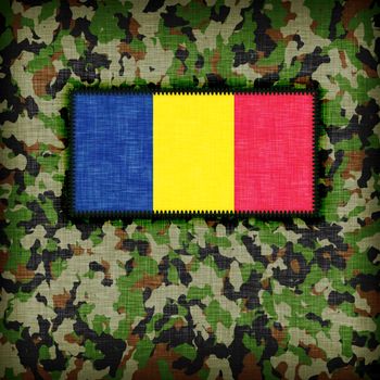 Amy camouflage uniform with flag on it, Romania