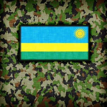 Amy camouflage uniform with flag on it, Rwanda