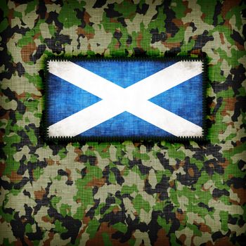 Amy camouflage uniform with flag on it, Scotland