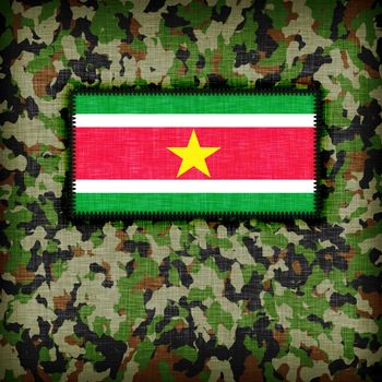 Amy camouflage uniform with flag on it, Suriname