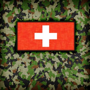 Amy camouflage uniform with flag on it, Switzerland