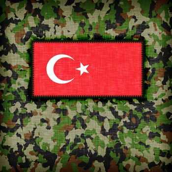 Amy camouflage uniform with flag on it, Turkey