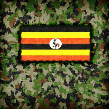 Amy camouflage uniform with flag on it, Uganda