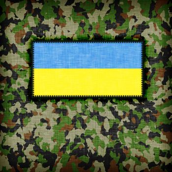 Amy camouflage uniform with flag on it, Ukraine