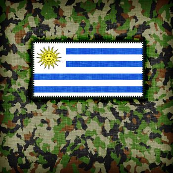 Amy camouflage uniform with flag on it, Uruguay