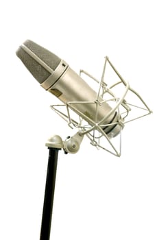 Classic Microphone on white background, Music tool concept