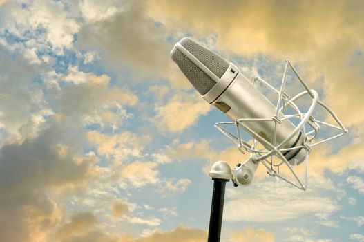 Microphone with nice sky background