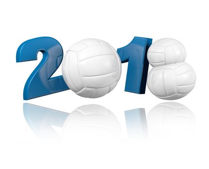 Volleyball 2018 design with a White Background