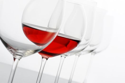 redwine glass on white background 