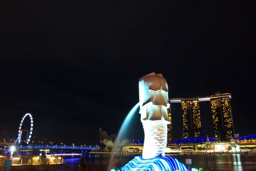 merlion in merlion park at singapore