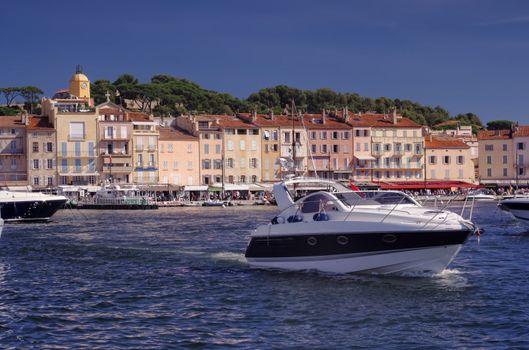 yacht in port of Saint Tropez, France