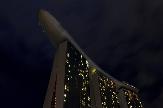 marina bay sand hotel bottom view