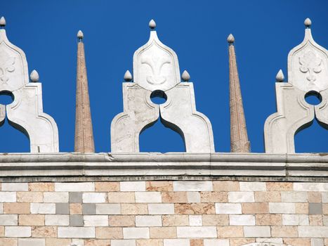 Venice - The beauty and subtlety of the architectural ornaments on the roof of the Doge's Palace