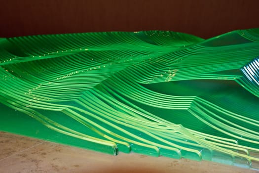 emerald glass wave in the marina bay sand hotel