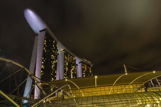 marina bay sand hotel bottom view