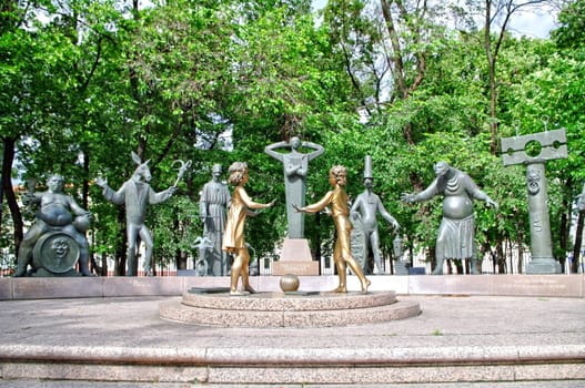 The children - victims of adult vices. Monument, Moscow