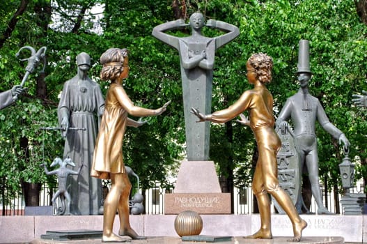 The children - victims of adult vices. Monument, Moscow