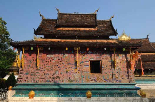 Decoration of Wat Xieng Thong temple at Luang Prabang, Loas.