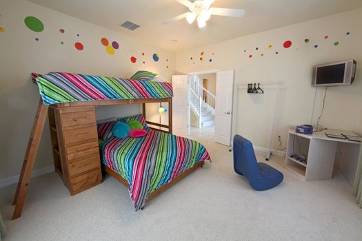 A Bedroom with a Bunk Bed, Interior Shot of a Home