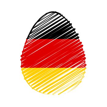 easter egg with German flag, striped drawing, holiday concept