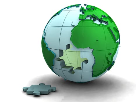 earth and puzzle