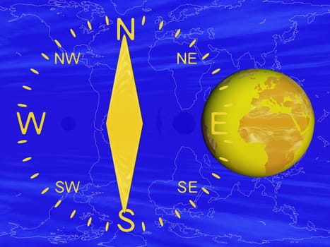 Earth and compass