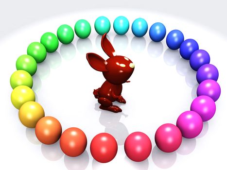 Easter Bunny and eggs