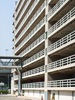 Facade of parking building in Thailand