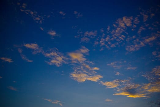 Nice blue sky and cloudy in sunset time