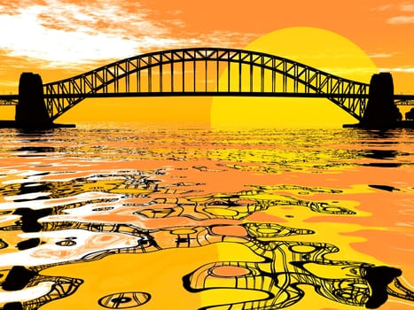 the bridge and its reflection