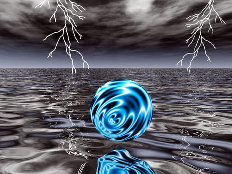 the sea and lightning
