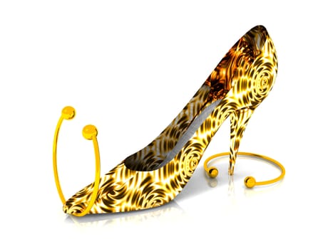 the shoe and bracelets