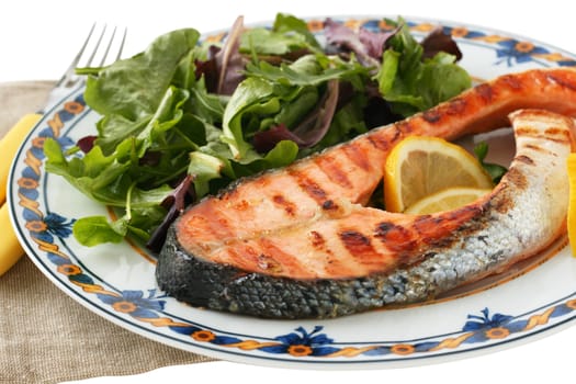 grilled salmon with salad