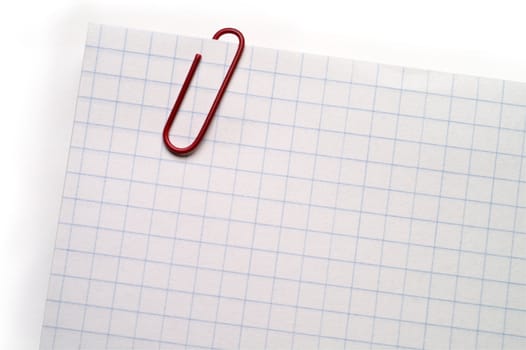 Note with red paper clip w/clipping path