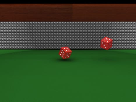 3D render of rolling dice