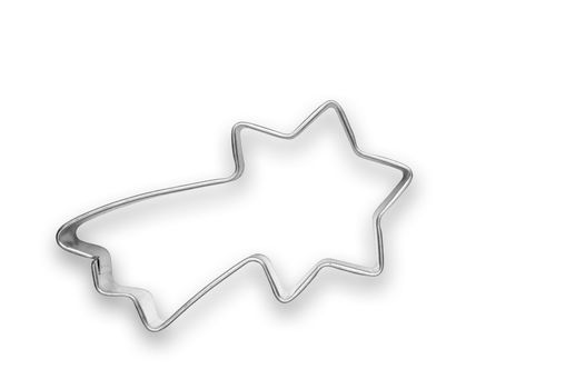 Comet shaped cookie cutter with clipping path