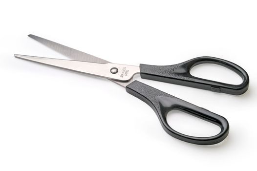 Black scissors with clipping path